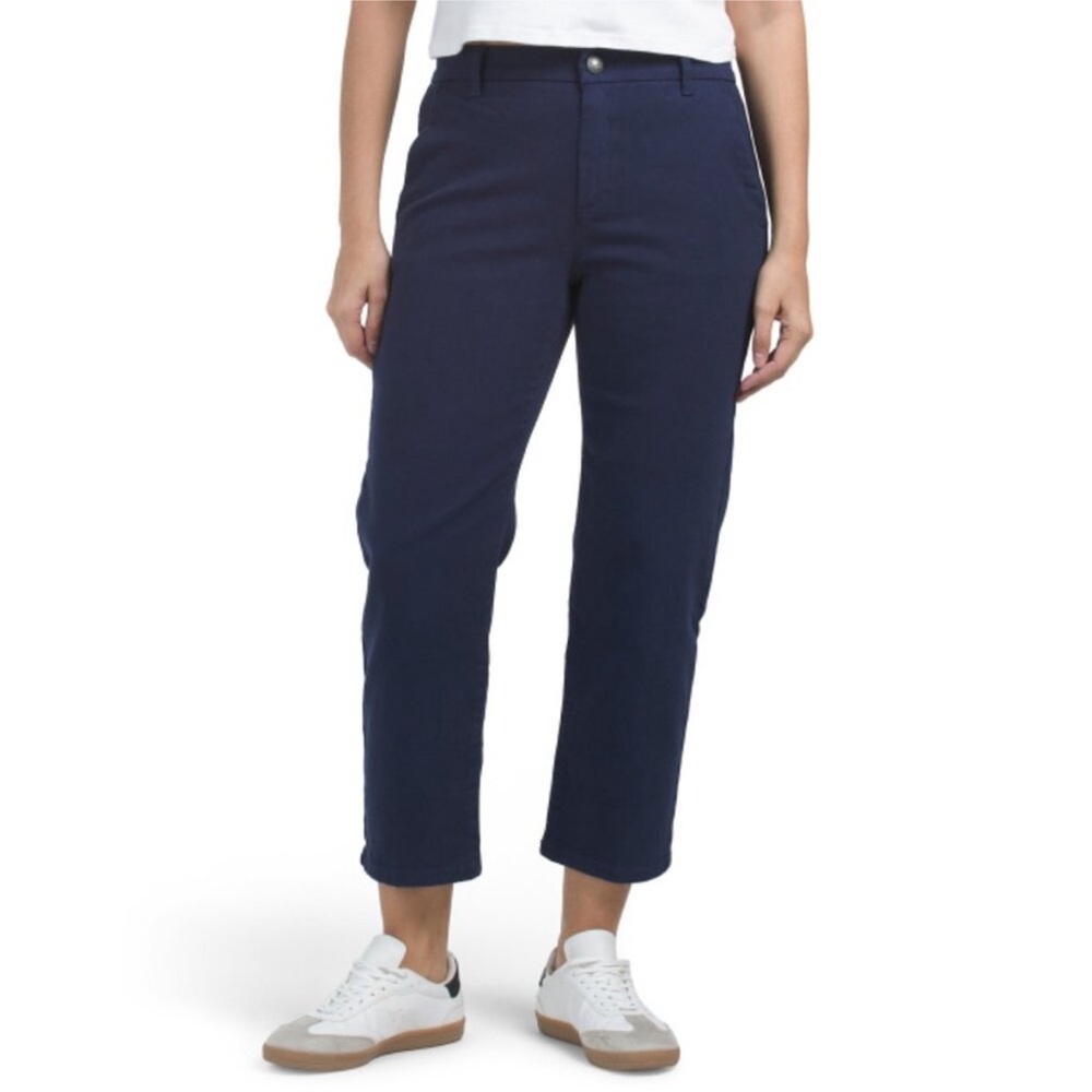 Kobi Halperin Hope Stretch-Cotton Straight-Fit Pants in Navy.Size 10. MSRP $298